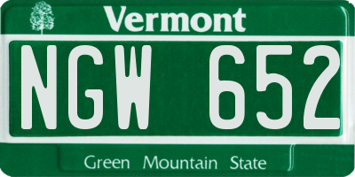 VT license plate NGW652