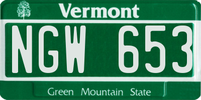 VT license plate NGW653