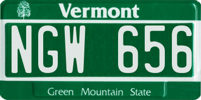 VT license plate NGW656