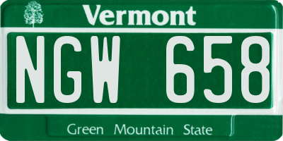 VT license plate NGW658