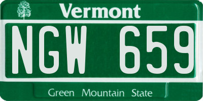 VT license plate NGW659