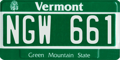 VT license plate NGW661