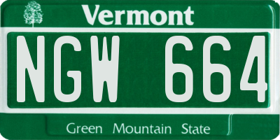 VT license plate NGW664