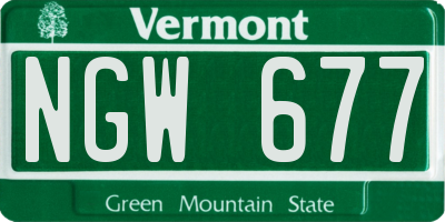VT license plate NGW677