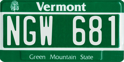 VT license plate NGW681
