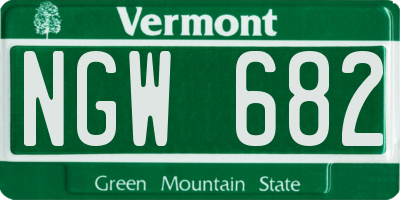 VT license plate NGW682