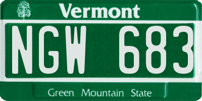 VT license plate NGW683