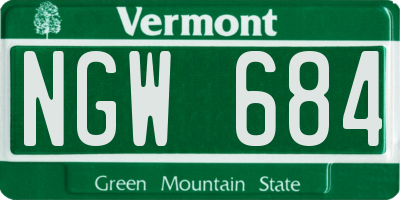 VT license plate NGW684