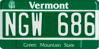 VT license plate NGW686