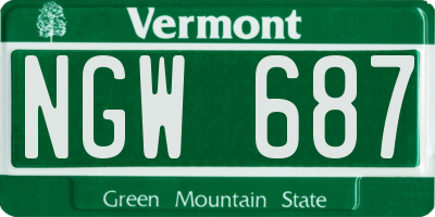 VT license plate NGW687