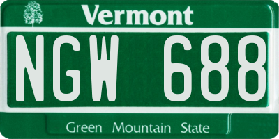 VT license plate NGW688