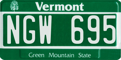 VT license plate NGW695