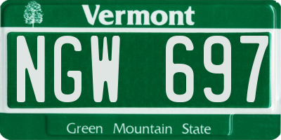 VT license plate NGW697