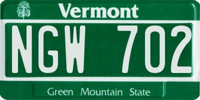 VT license plate NGW702