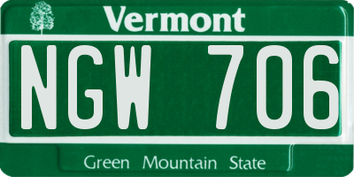 VT license plate NGW706