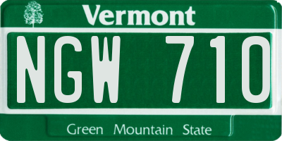 VT license plate NGW710