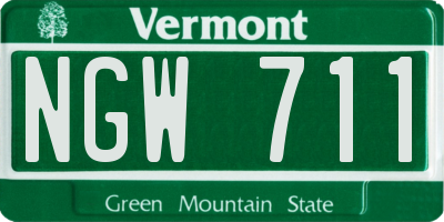 VT license plate NGW711