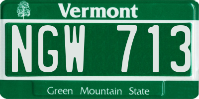 VT license plate NGW713
