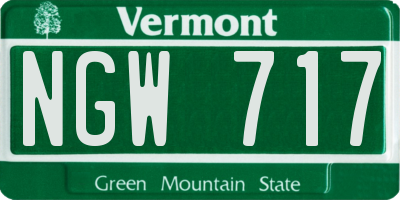 VT license plate NGW717