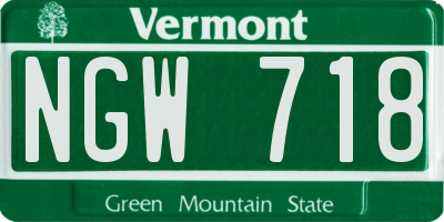 VT license plate NGW718