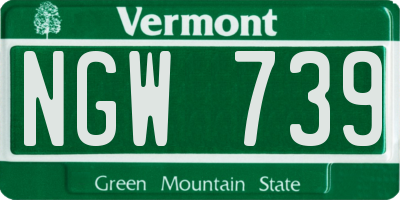 VT license plate NGW739