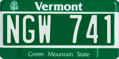 VT license plate NGW741
