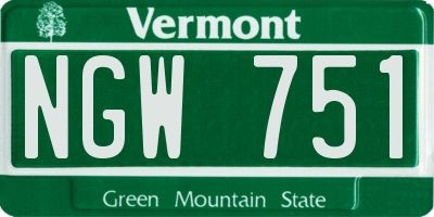VT license plate NGW751