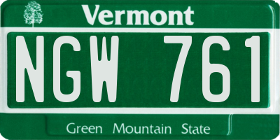 VT license plate NGW761