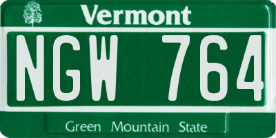 VT license plate NGW764