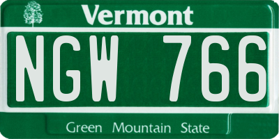 VT license plate NGW766