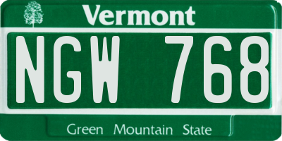 VT license plate NGW768