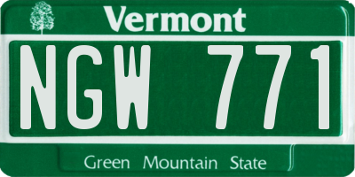 VT license plate NGW771