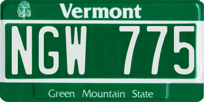 VT license plate NGW775
