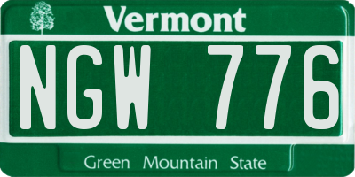 VT license plate NGW776