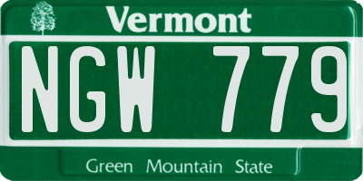 VT license plate NGW779