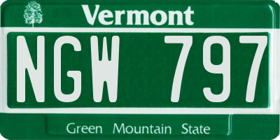 VT license plate NGW797
