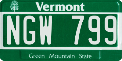 VT license plate NGW799