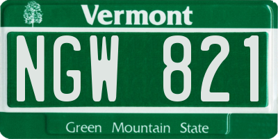 VT license plate NGW821