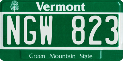 VT license plate NGW823