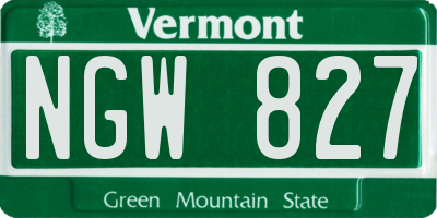 VT license plate NGW827