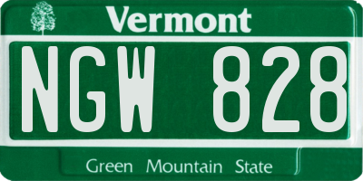 VT license plate NGW828