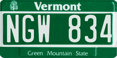 VT license plate NGW834