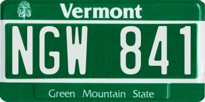 VT license plate NGW841