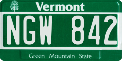 VT license plate NGW842