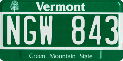 VT license plate NGW843
