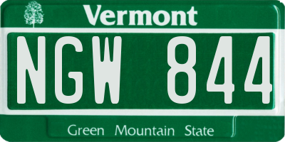 VT license plate NGW844