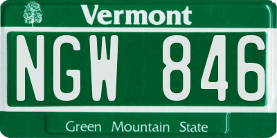 VT license plate NGW846