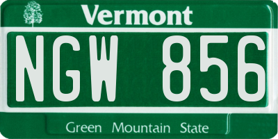 VT license plate NGW856