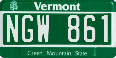 VT license plate NGW861