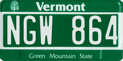 VT license plate NGW864